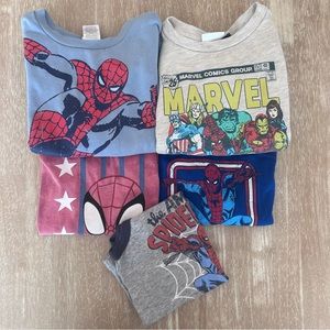 4t Spider-Man clothing bundle - 2 sweatshirts, 1 L/S, 1 S/S, 1 Tank